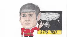 Paride Calonghi, doppiatore di capitan Spock, ritratto «In punta di matita» da Luca Ghidinelli