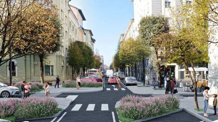 Lisca di pesce: nuovo senso di marcia e di sosta in via Monte Grappa - © www.giornaledibrescia.it