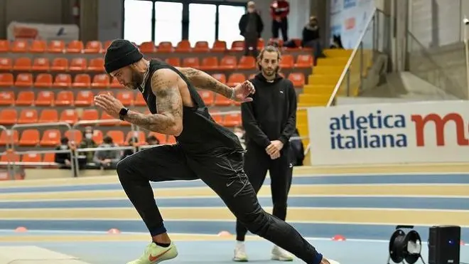 Marcell Jacobs in allenamento ad Ancona prima degli Assoluti - Foto Instagram Jacobs © www.giornaledibrescia.it