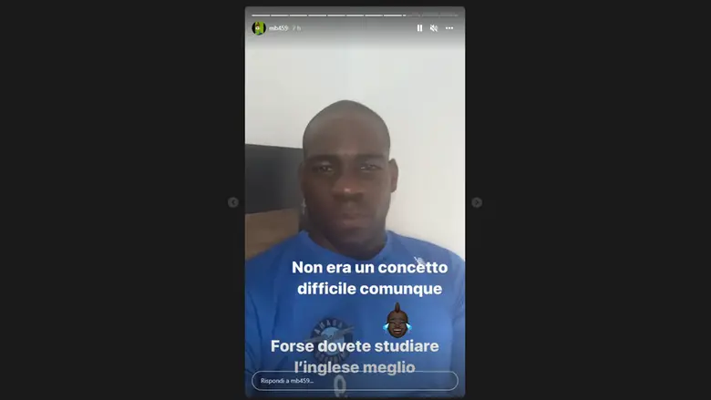 La story di Mario Balotelli su Instagram