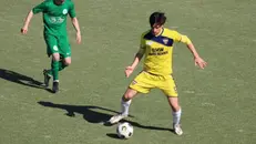 Davide Bosio, attaccante del Ciliverghe, contro la Fezzanese - © www.giornaledibrescia.it