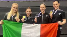 Le ragazze tricolori: da sinistra, Asia D’Amato, Angela Andreoli, Martina Maggio e Giorgia Villa - © www.giornaledibrescia.it