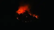 L'incendio in Maddalena dalla Valle di Mompiano, domenica 20 marzo 2022 - Foto Marco Ortogni/Neg © www.giornaledibrescia.it