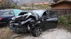 Così l'auto della vittima dopo lo schianto - Marco Ortogni/Neg © www.giornaledibrescia.it