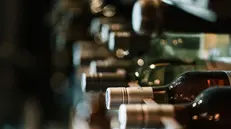 Bottiglie di vino inserite nei ripiani (foto generica)