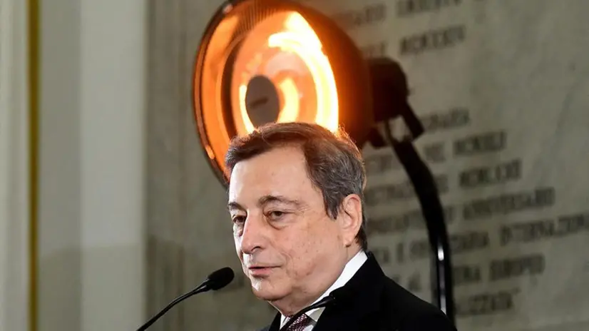 Mario Draghi a Genova - Ansa © www.giornaledibrescia.it