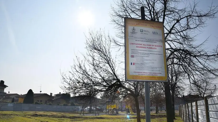 Il parco di via Cacciamali a Brescia, prossimo alla bonifica