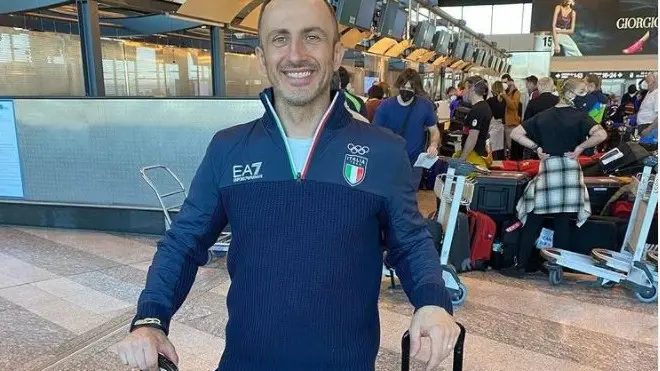 Nei giorni scorsi. Il bresciano Devid Salvadori alla partenza per Pechino