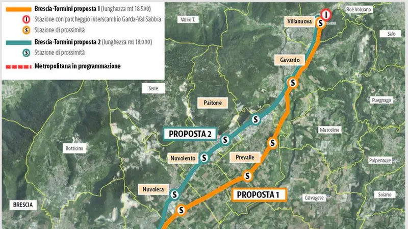 Metropolitana verso il Garda: le ipotesi per il tracciato