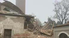 Ludriano, crollata l'antica torre campanaria del Quattrocento