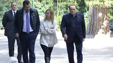 Salvini, Meloni e Berlusconi: per il leader del Carroccio il centrodestra non esiste più - Foto Ansa © www.giornaledibrescia.it