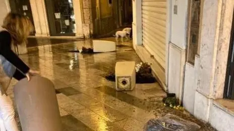 Nel mirino dei tre giovani sono finite le fioriere del centro - © www.giornaledibrescia.it