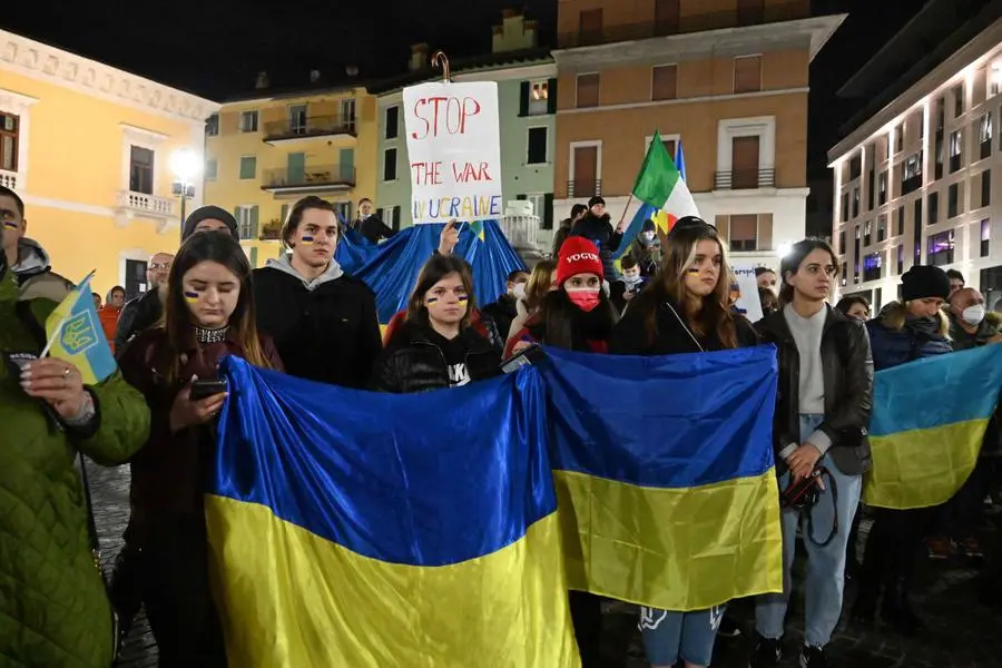 La manifestazione delle donne ucraine in piazza Mercato