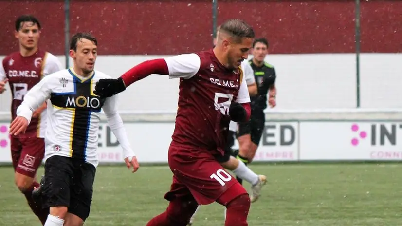 Il brasiliano Sodinha ha colpito un legno quando il risultato era sull’1-0 per il Sangiuliano