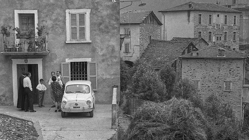 Fardelli del lavoro contadino: il trasporto del fieno con la gerla a Nadro - Fotografia di Alighiero Riccardi