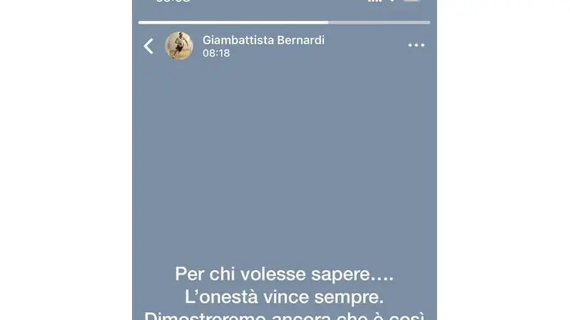 Lo screenshot dello stato di WhatsApp del sindaco di Berzo Demo - © www.giornaledibrescia.it