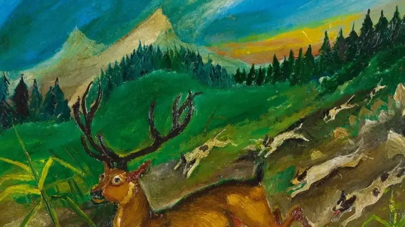 Mondo animale. «Cervo assalito dai cani» (1928-1939)