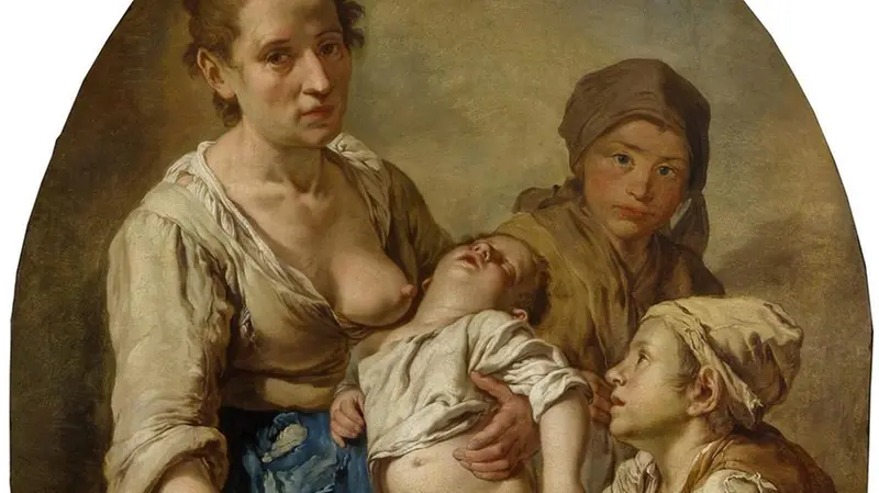 Giacomo Ceruti, detto Pitocchetto. «Madre con i figli» - Collezione privata