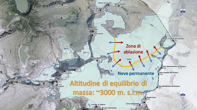 Le mappe che mostrano la sofferenza del ghiacciaio