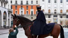 I Carabinieri a cavallo in giro per il centro storico