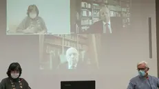 In Sala Libretti. Il direttore Nunzia Vallini con il prof. Paolo Corsini, in collegamento Cusenza e il magistrato Carlo Nordio