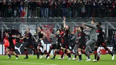 Il Milan esulta dopo la vittoria con la Salernitana - Foto Ansa/Matteo Bazzi © www.giornaledibrescia.it