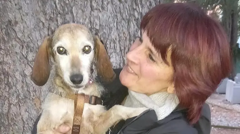 La cagnolina Gemma (Molly a Bezzuglio) con la sua proprietaria, Monica Don