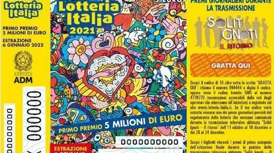 Un biglietto della Lotteria Italia - © www.giornaledibrescia.it