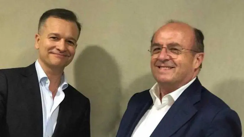 Il presidente dell'Ospitaletto Giuseppe Taini (a destra) con il vice Fabio Corioni