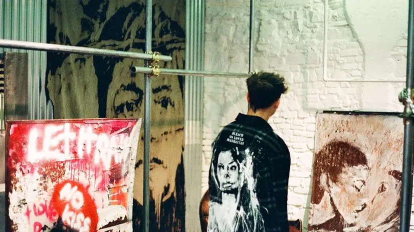 Alcune opere nello studio di Michele Battagliola in centro a Brescia