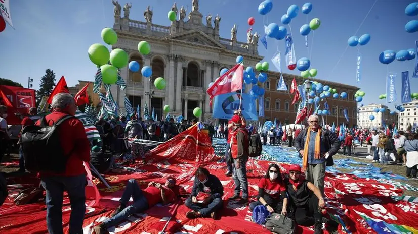 La manifestazione della Cgil a Roma