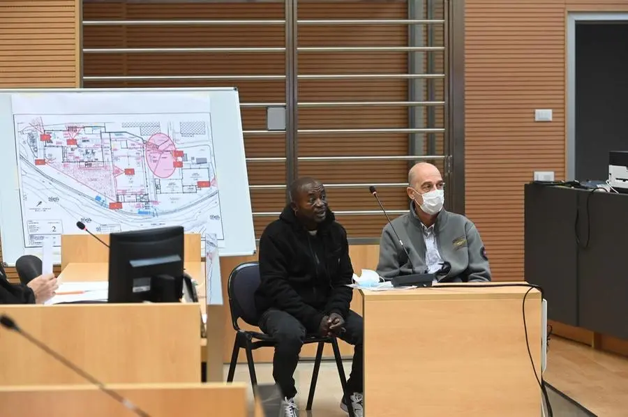 Aboagye Akwasi, detto Abu, testimonia in aula al processo Bozzoli