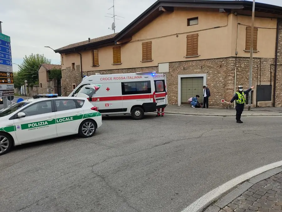 I soccorsi sul luogo dell'incidente a Coccaglio
