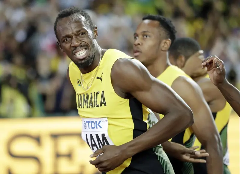 Nell'ultima gara di Bolt, (agosto 2017) l'infortunio alla gamba