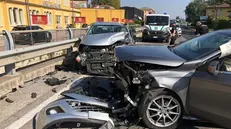 Le auto incidentate in viale Sant'Eufemia