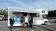 Il camper allestito all'esterno della Questura di Brescia