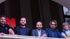I promotori: da sinistra Marco Tambussi, Alberto Belgesto, Ercole Gentile, Marco Obertini e Jean-Luc Stote del Centro Musicale Bresciano