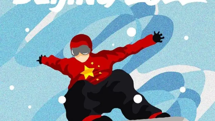 Uno dei manifesti sulle Olimpiadi invernali di Pechino 2022 di Badiucao