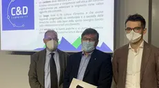 Da sinistra Rodolfo Faglia, Giancarlo Turati e Marco Libretti alla presentazione di Cyber & Digital Community - © www.giornaledibrescia.it