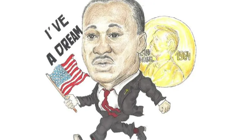 Martin Luther King visto dal vignettista bresciano Luca Ghidinelli © www.giornaledibrescia.it