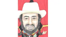 Luciano Pavarotti visto dal vignettista  bresciano Luca Ghidinelli - © www.giornaledibrescia.it