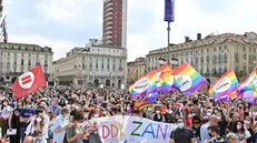 Una manifestazione di piazza a favore del ddl Zan - Foto Ansa/Alessandro Di Marco © www.giornaledibrescia.it