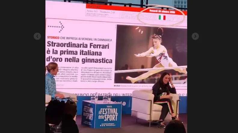 Vanessa Ferrari al Festival dello sport di Trento - Foto tratta dal profilo Instagram ferrarivany