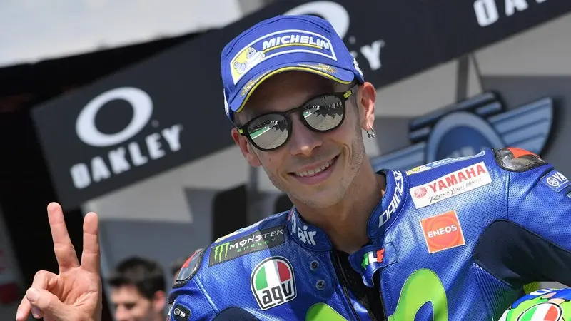 La gioia di Valentino Rossi al Mugello - Foto Ansa/Luca Zennaro