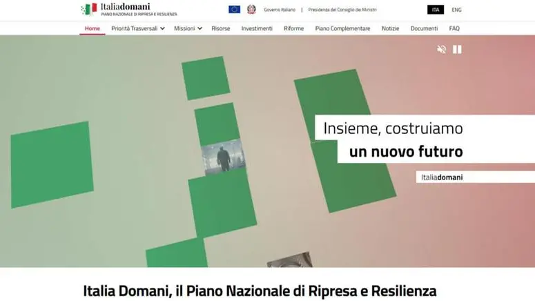 La homepage del portale Italiadomani.it - Foto Ansa © www.giornaledibrescia.it