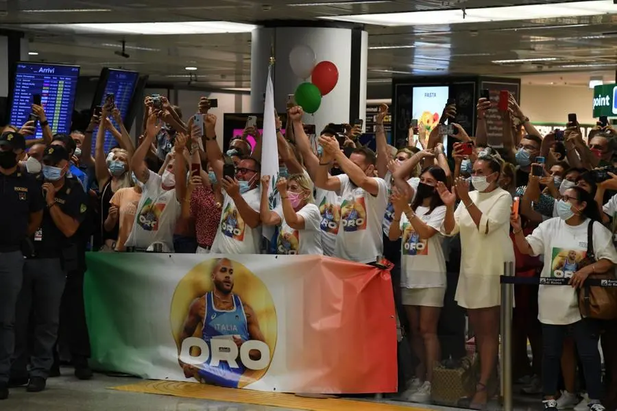 L'arrivo a Roma di Marcell Jacobs