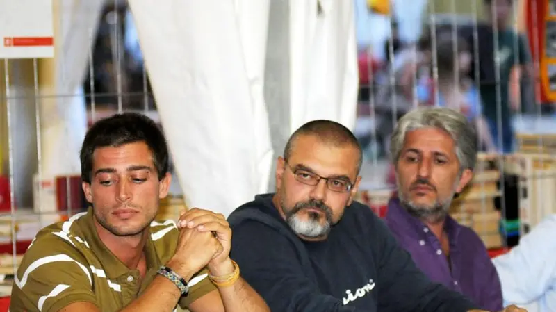 Matteo Pagani, Marco Garatti e Matteo Dell'Aira alla festa di Radio Onda d'Urto nel 2010