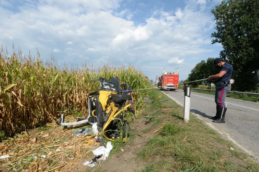 I mezzi incidentati nello schianto a Lograto