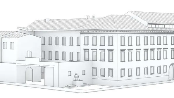 Come sarà. L’elaborazione grafica della facciata esterna disegnata dagli studi «Boschi + Serboli» ed «Aegis»