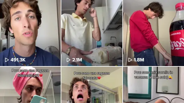 Uno screenshot del profilo TikTok di Mattia Stanga